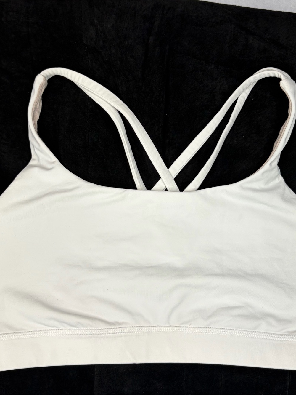 Lululemon Energy Bra White Strappy Crisscross Sz 8